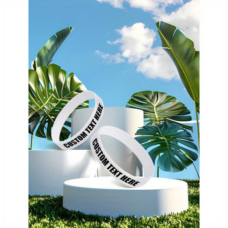 65pcs Custom Silicone Wristbands, Personalized Text